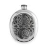 Овальная фляга English Pewter CEL177 с кельтским узором. Вид спереди.