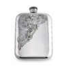 Карманная фляга English Pewter CEL183 с изображением дракона. Вид спереди.