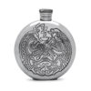 Круглая фляга English Pewter SF248 с кельтской гравюрой. Вид спереди.