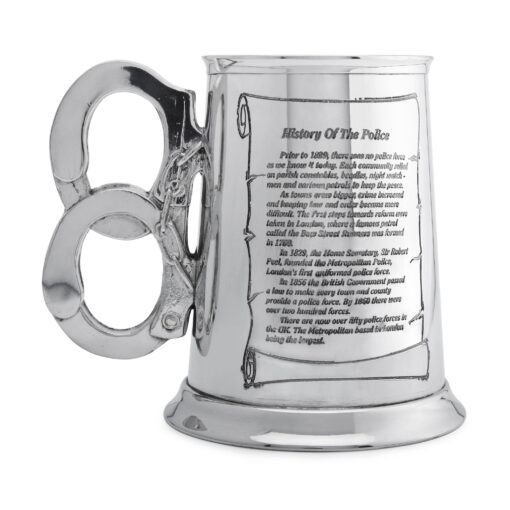 Пивная кружка English Pewter TS334 "Полиция". Вид сзади.